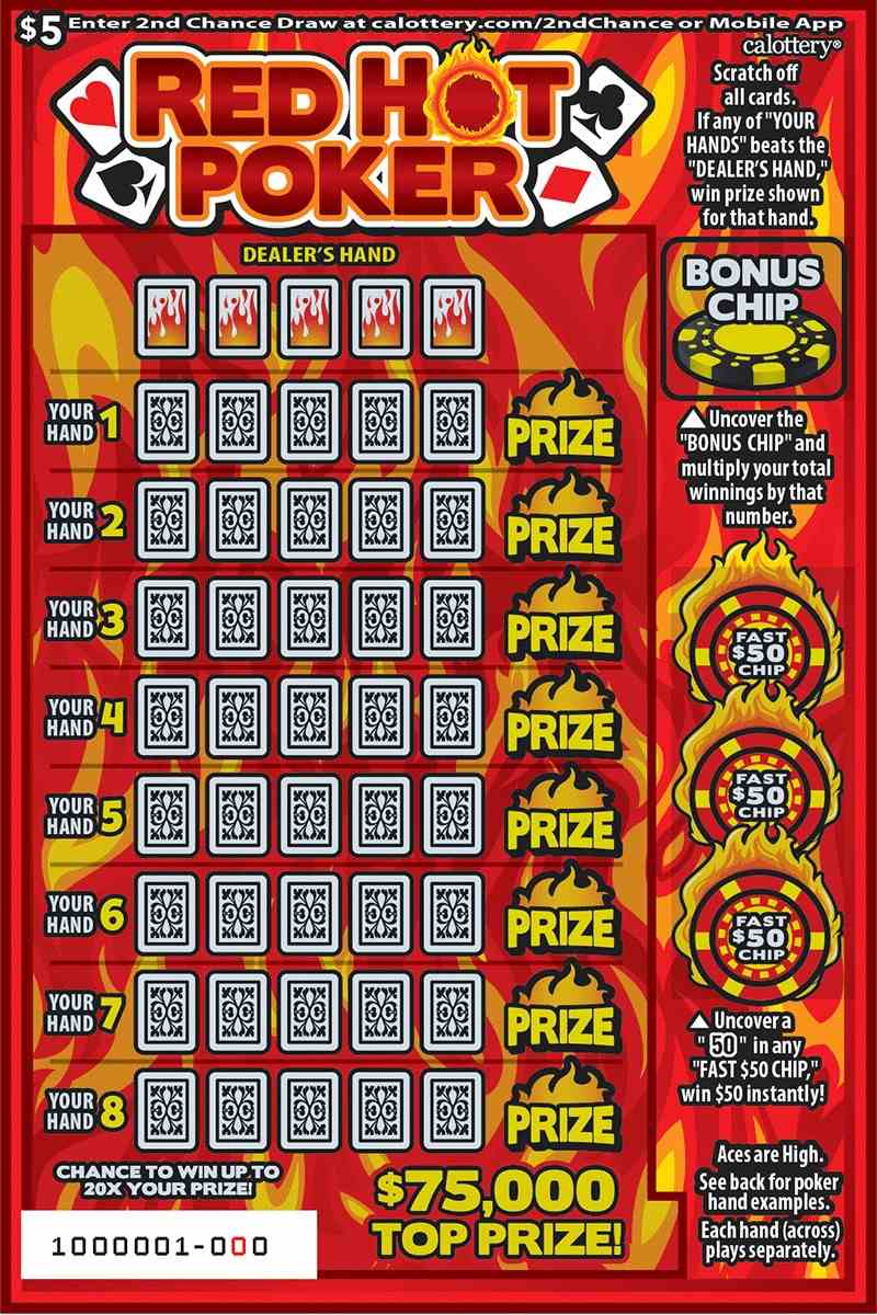 Red Hot Poker scratchcard - game number #1640 - front