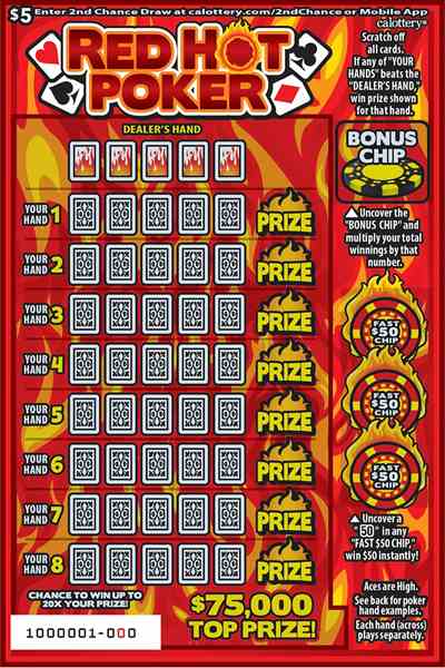 Red Hot Poker scratchcard - game number #1640 - front