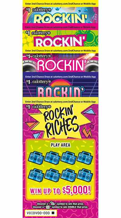 Rockin' Riches scratchcard - game number #1727 - front