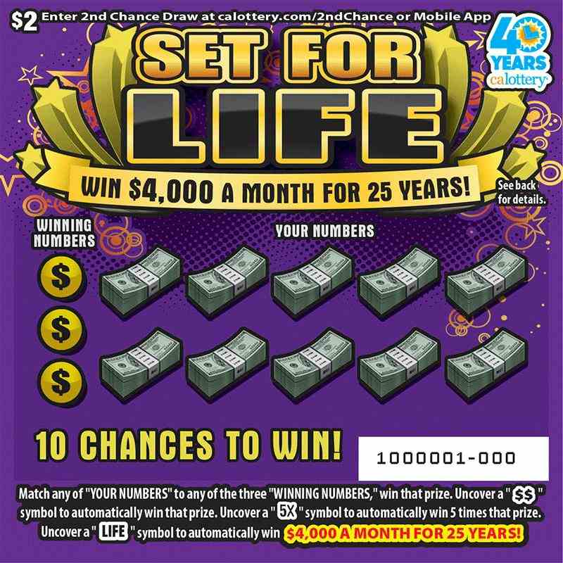 Set For Life scratchcard - game number #1693 - front