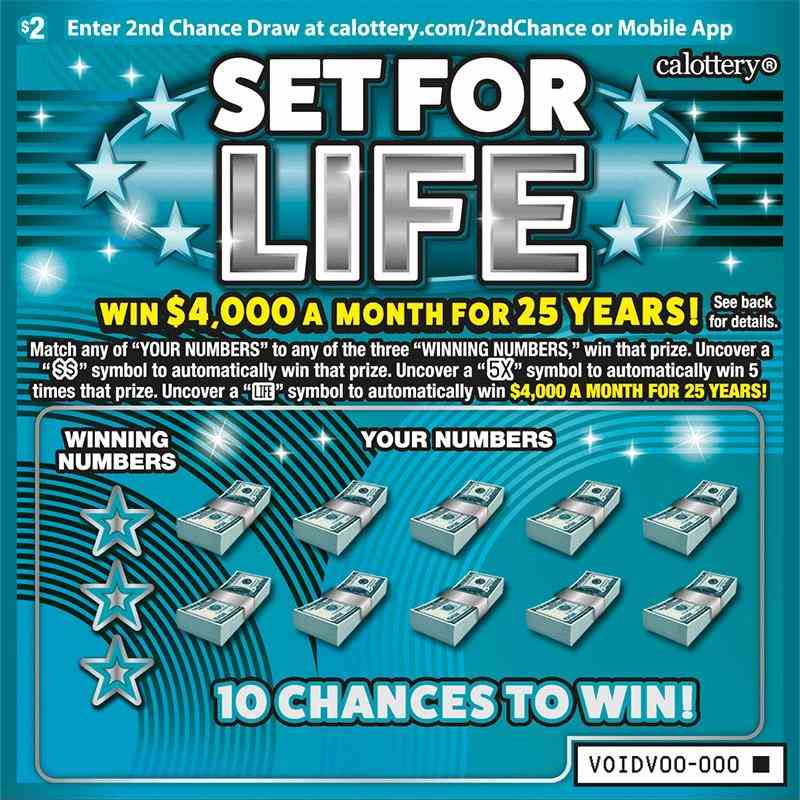 Set For Life scratchcard - game number #1736 - front
