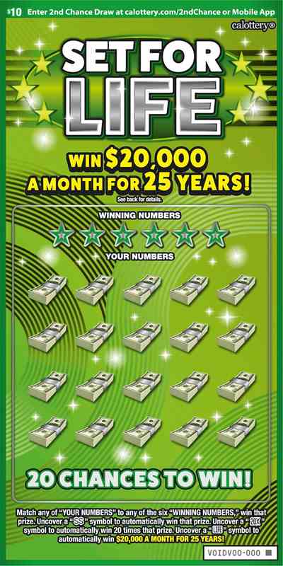 Set For Life scratchcard - game number #1748 - front