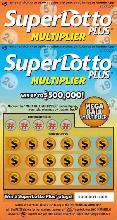 Superlotto Plus® Multiplier scratchcard - game number #1733 - front
