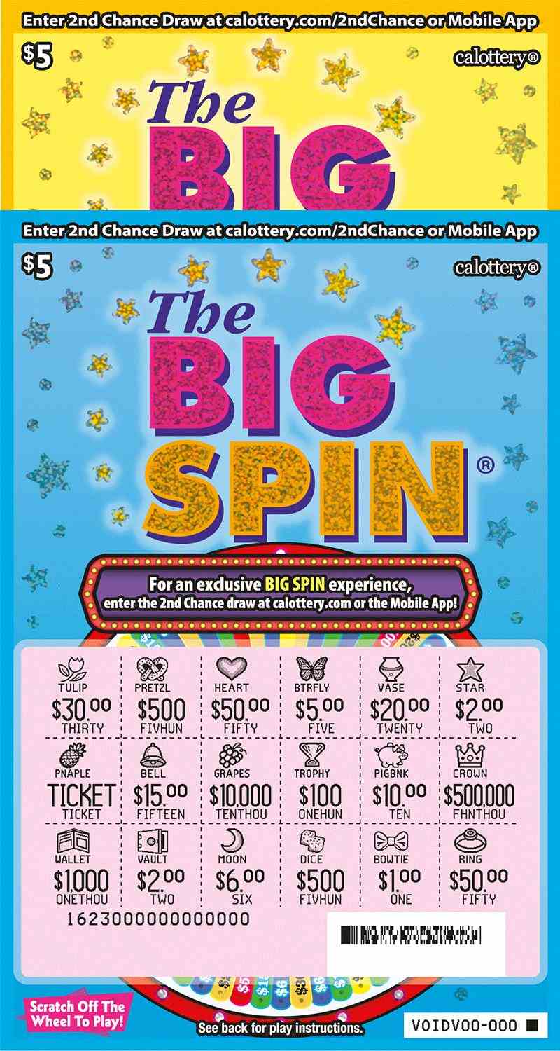 The Big Spin scratchcard - game number #1623 - front-scratched