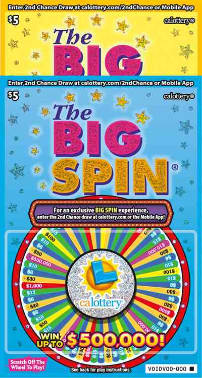 The Big Spin scratchcard - game number #1623 - front