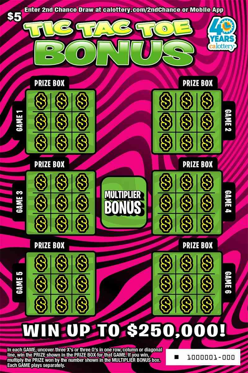 Tic Tac Toe Bonus scratchcard - game number #1658 - front