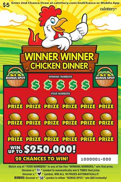 Winner Winner Chicken Dinner scratchcard - game number #1632 - front