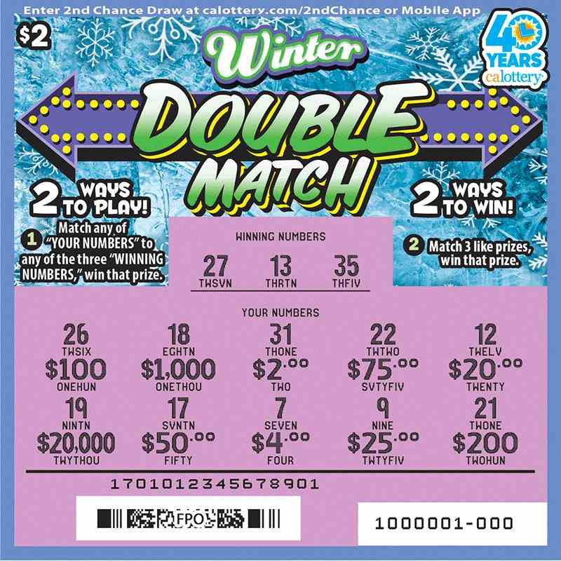 Winter Double Match scratchcard - game number #1701 - front-scratched
