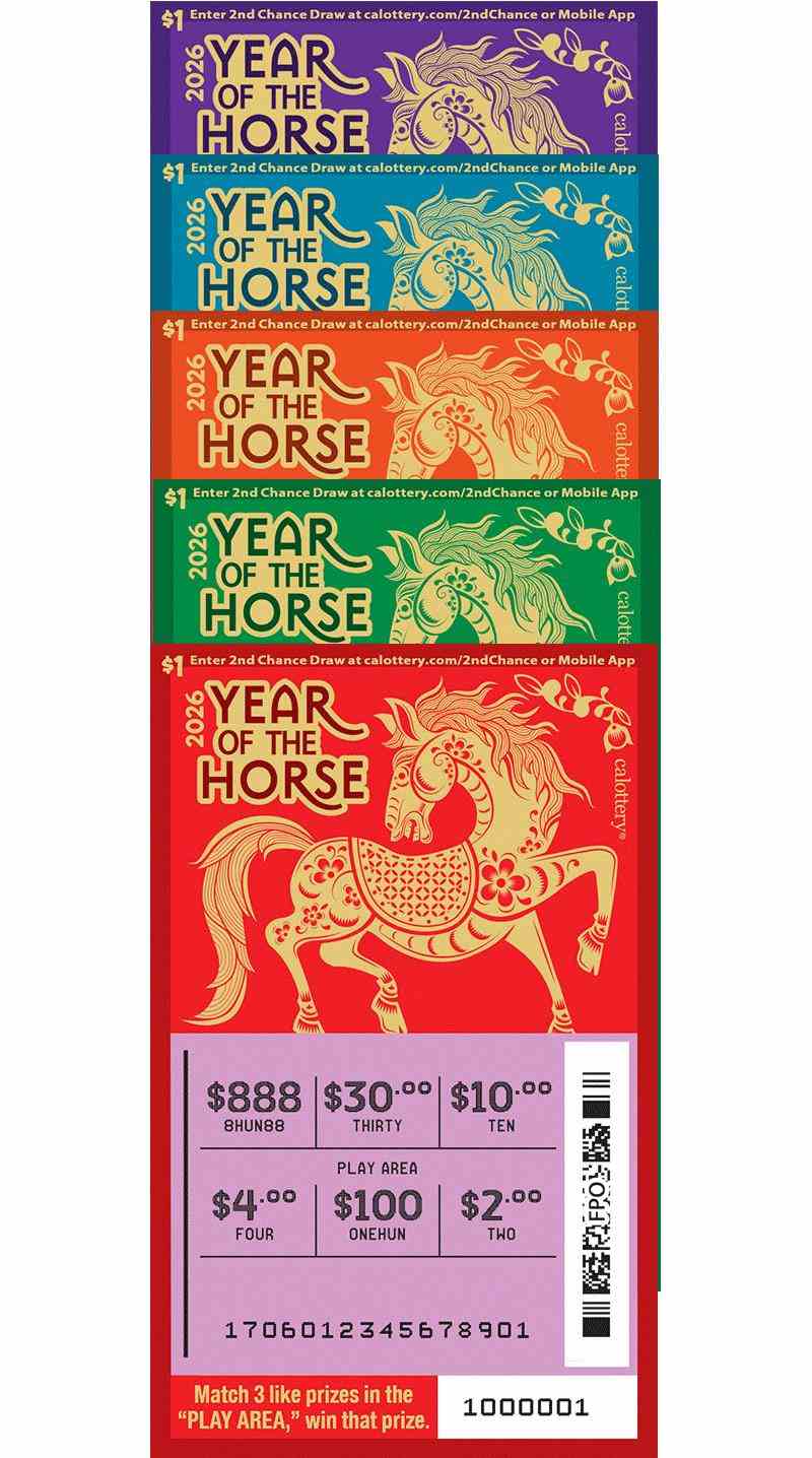 Year Of The Horse scratchcard - game number #1706 - front-scratched
