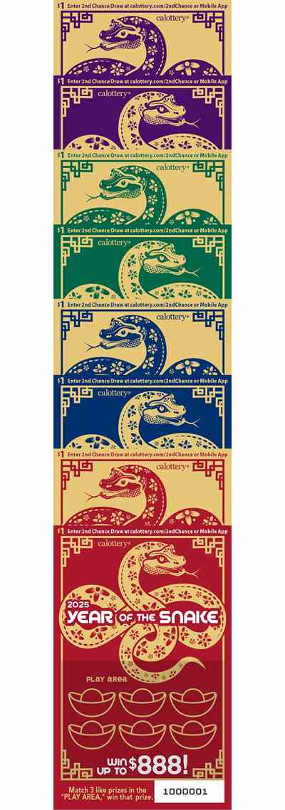 Year Of The Snake scratchcard - game number #1652 - front