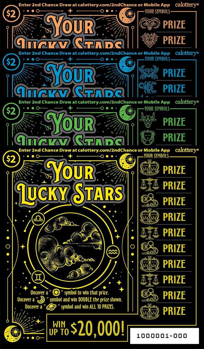 Your Lucky Stars scratchcard - game number #1716 - front