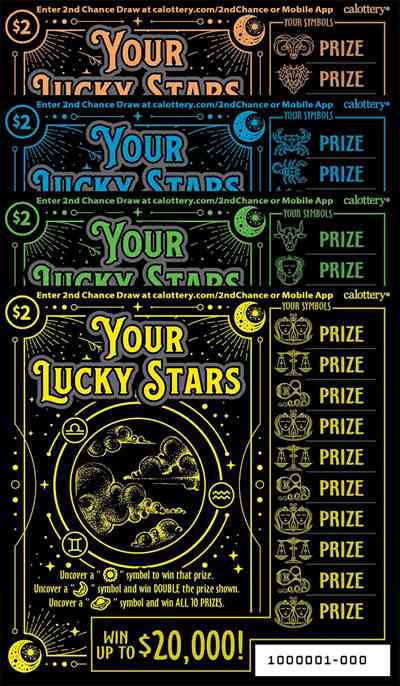 Your Lucky Stars scratchcard - game number #1716 - front