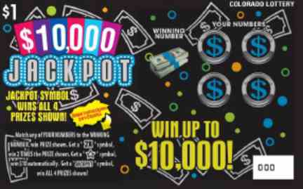 $10,000 Jackpot scratchcard - game number #219 - front