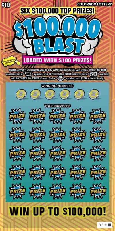 $100,000 Blast scratchcard - game number #2941 - front