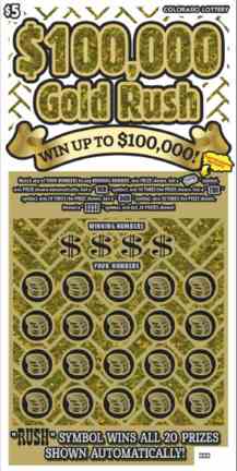 $100,000 Gold Rush scratchcard - game number #283 - front