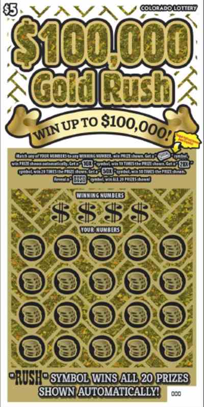 $100,000 Gold Rush scratchcard - game number #283 - front
