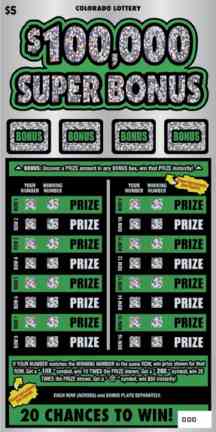 $100,000 Super Bonus scratchcard - game number #331 - front