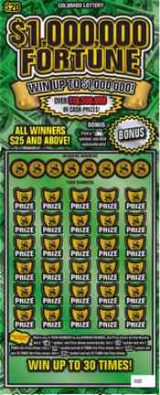 $1,000,000 Fortune scratchcard - game number #205 - front