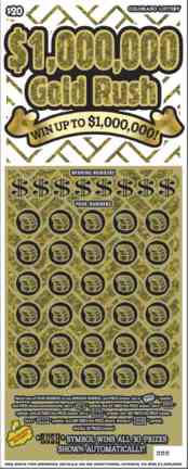 $1,000,000 Gold Rush scratchcard - game number #285 - front