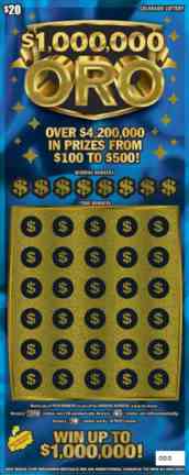 $1,000,000 ORO scratchcard - game number #328 - front