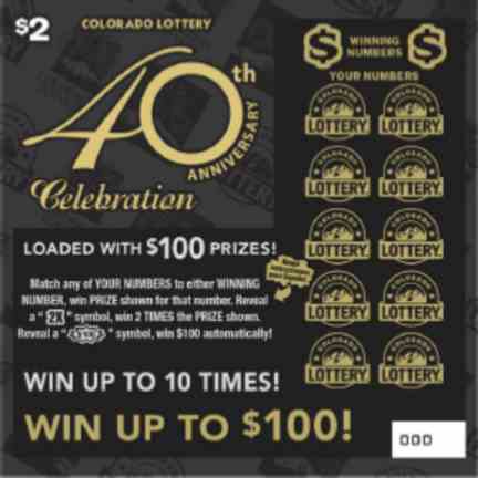 $2 40th Anniversary Celebration scratchcard - game number #273 - front