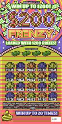 $200 Frenzy scratchcard - game number #319 - front