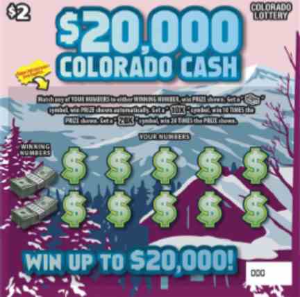 $20,000 Colorado Cash scratchcard - game number #294 - front