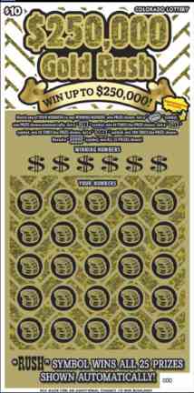 $250,000 Gold Rush scratchcard - game number #284 - front