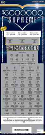 $3,000,000 Supreme scratchcard - game number #306 - front-scratched