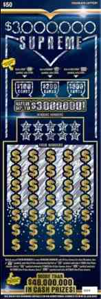 $3,000,000 Supreme scratchcard - game number #306 - front