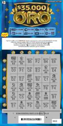 $35,000 ORO scratchcard - game number #326 - front-scratched