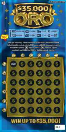 $35,000 ORO scratchcard - game number #326 - front