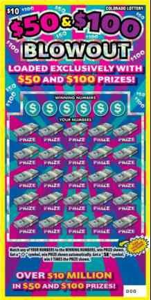 $50 & $100 Blowout scratchcard - game number #156 - front