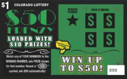 $50 Frenzy scratchcard - game number #2865 - front