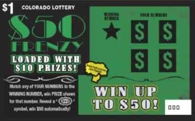 $50 Frenzy scratchcard - game number #360 - front