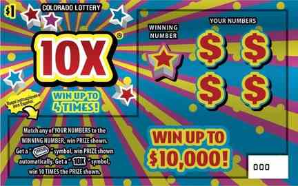 10X® scratchcard - game number #2919 - front