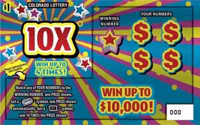 10X® scratchcard - game number #2919 - front