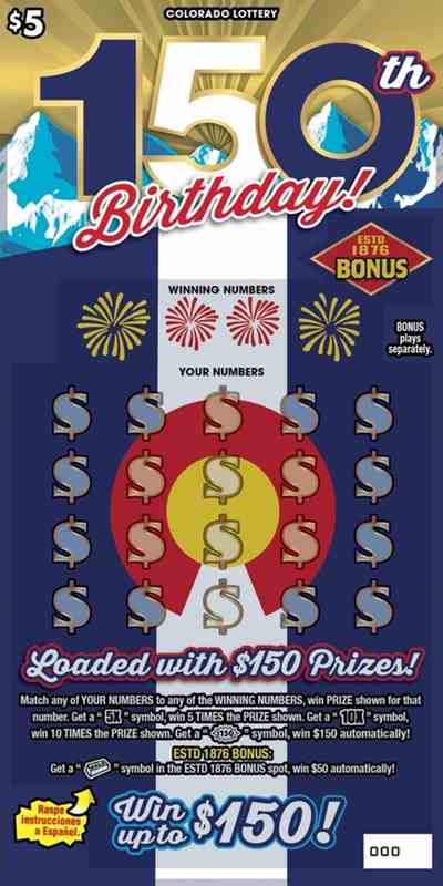 150Th Birthday! scratchcard - game number #2930 - front