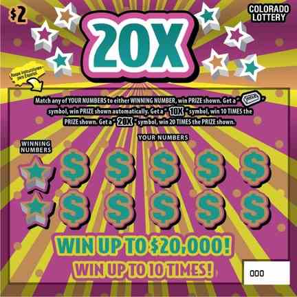 20X scratchcard - game number #2920 - front