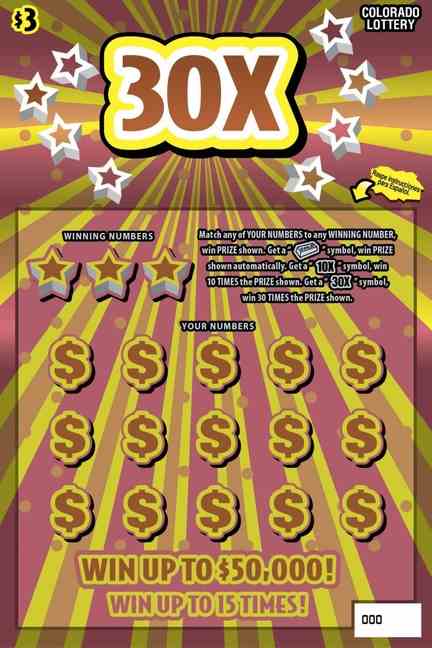 30X scratchcard - game number #2921 - front