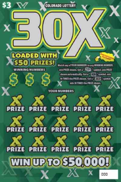 30X scratchcard - game number #372 - front
