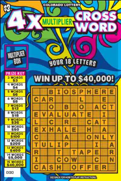 4X Multiplier Crossword scratchcard - game number #258 - front
