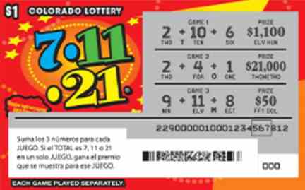 7-11-21® scratchcard - game number #229 - front-scratched