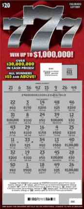 777 scratchcard - game number #292 - front-scratched