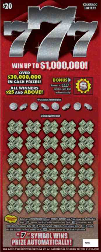 777 scratchcard - game number #292 - front