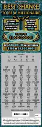 Best Chance To Be A Millionaire scratchcard - game number #335 - front-scratched