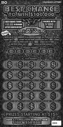 Best Chance To Win $100,000 scratchcard - game number #336 - front