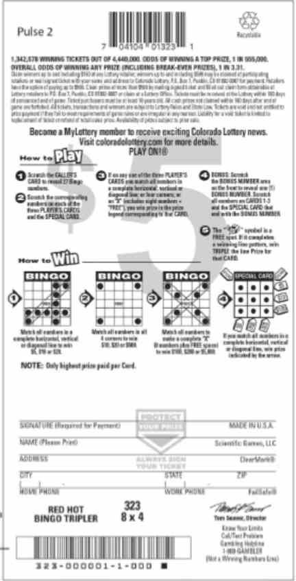 Bingo Tripler scratchcard - game number #2824 - back