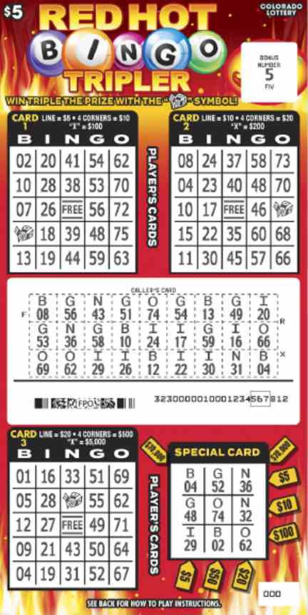 Bingo Tripler scratchcard - game number #2824 - front-scratched