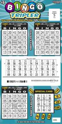 Bingo Tripler scratchcard - game number #323 - front-scratched